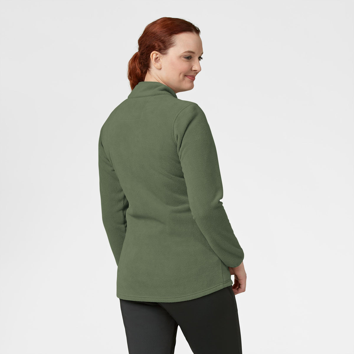 Slate Women's Micro Fleece Zip Jacket Olive back view