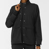 Women's Germs Happen Packable Scrub Jacket Black side detail 1