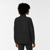 Women's Germs Happen Packable Scrub Jacket Black back view