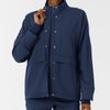 Women's Germs Happen Packable Scrub Jacket Navy side detail 1