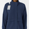 Women's Germs Happen Packable Scrub Jacket Navy side detail 2