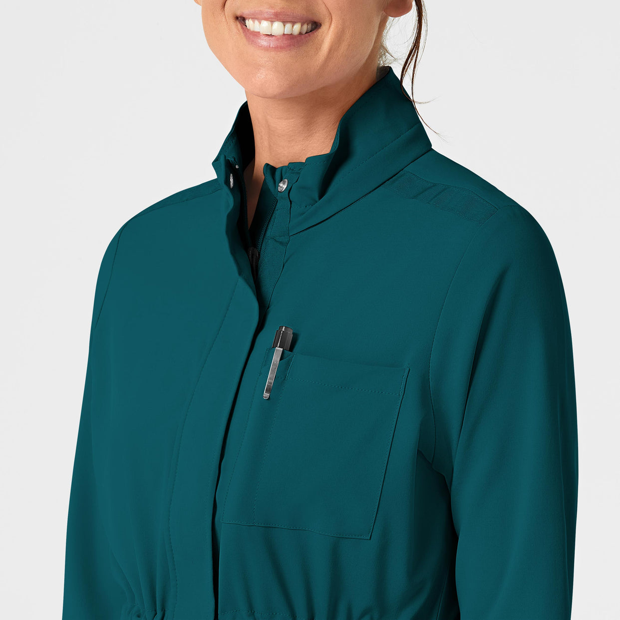 RENEW Women's Convertible Hood Fashion Jacket Caribbean Blue side detail 1