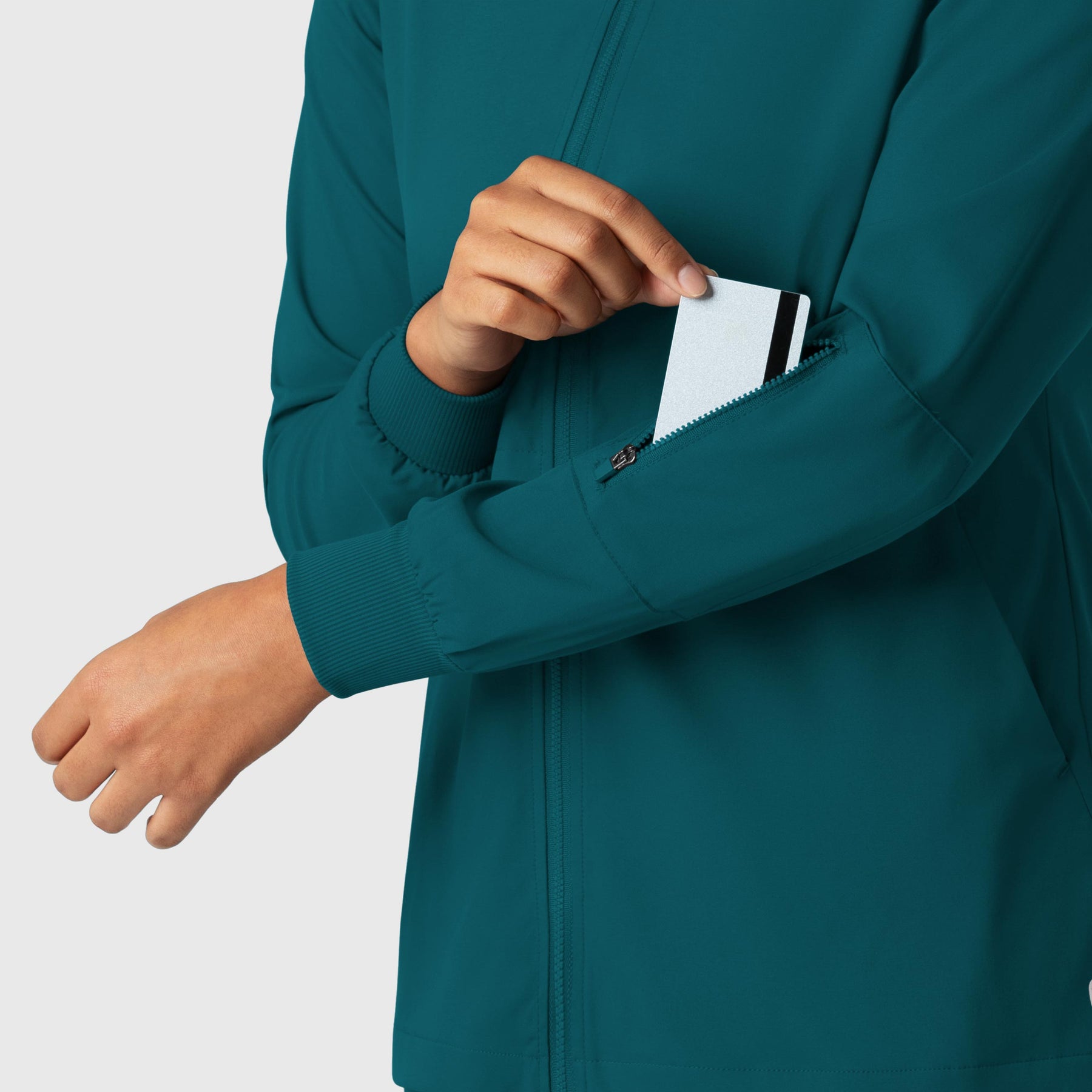 Boundless Women's Warm Up Jacket Caribbean side detail 2