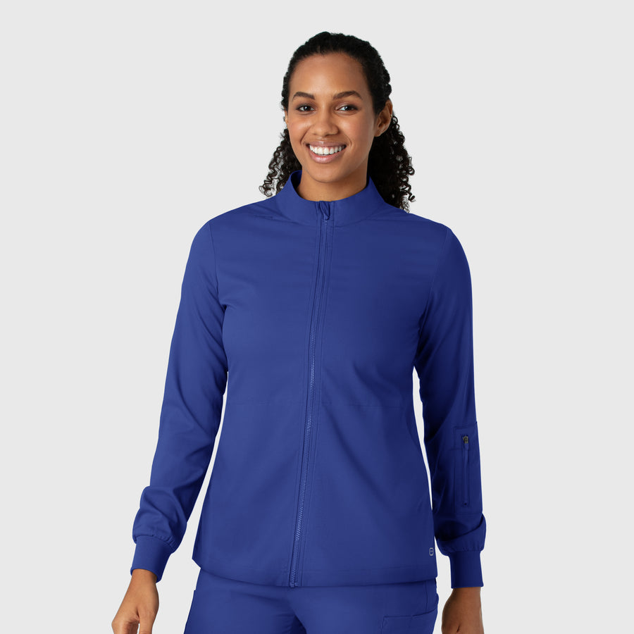 Boundless Women's Warm Up Scrub Jacket Galaxy Blue