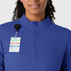 Boundless Women's Warm Up Scrub Jacket Galaxy Blue front detail