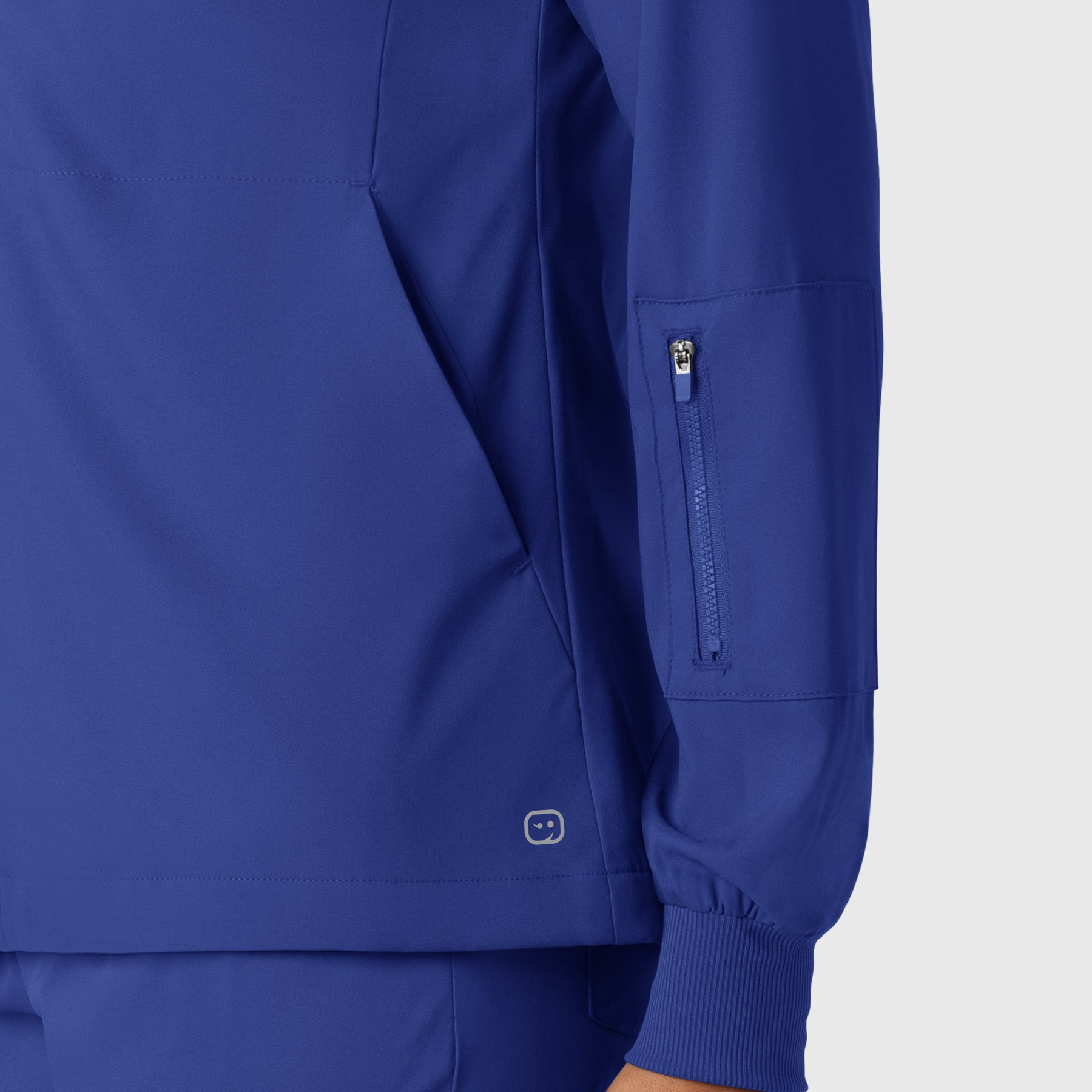 Boundless Women's Warm Up Scrub Jacket Galaxy Blue side detail 1