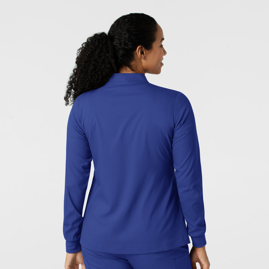 Boundless Women's Warm Up Scrub Jacket Galaxy Blue back view