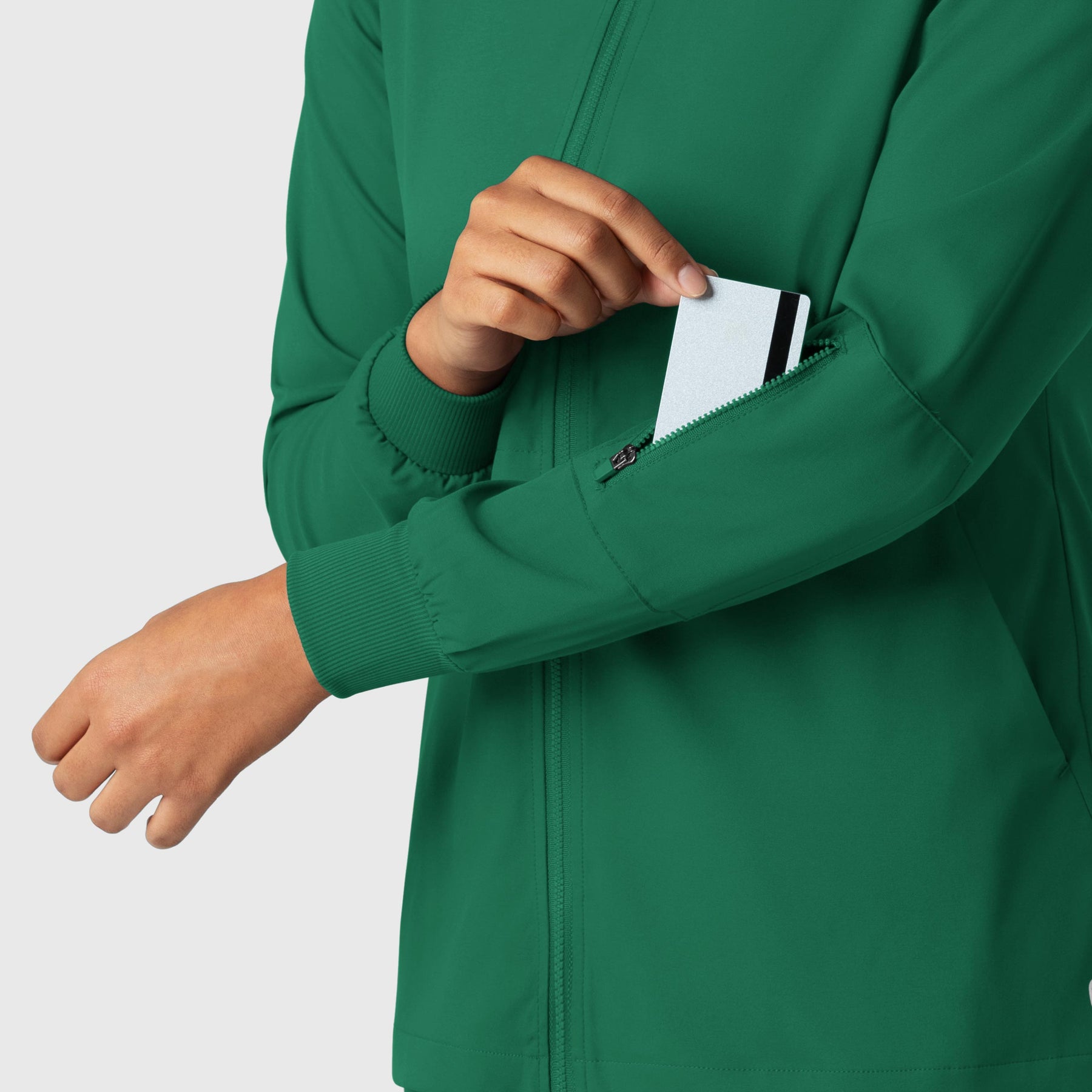 Boundless Women's Warm Up Jacket Hunter side detail 2