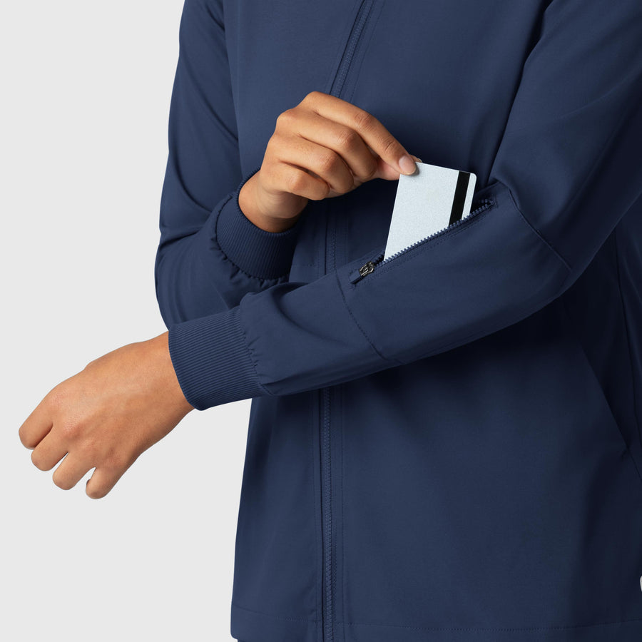 Boundless Women's Warm Up Jacket Navy side detail 2