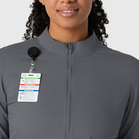 Boundless Women's Warm Up Jacket Pewter front detail