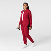 Boundless Women's Warm Up Scrub Jacket Red full scrub set