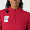 Boundless Women's Warm Up Scrub Jacket Red front detail