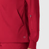 Boundless Women's Warm Up Scrub Jacket Red side detail 1