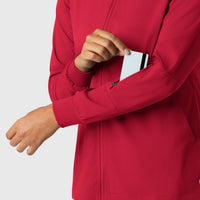 Boundless Women's Warm Up Scrub Jacket Red side detail 2