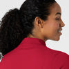 Boundless Women's Warm Up Scrub Jacket Red back detail