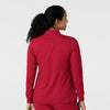 Boundless Women's Warm Up Scrub Jacket Red back view