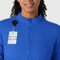 Boundless Women's Warm Up Jacket Royal front detail