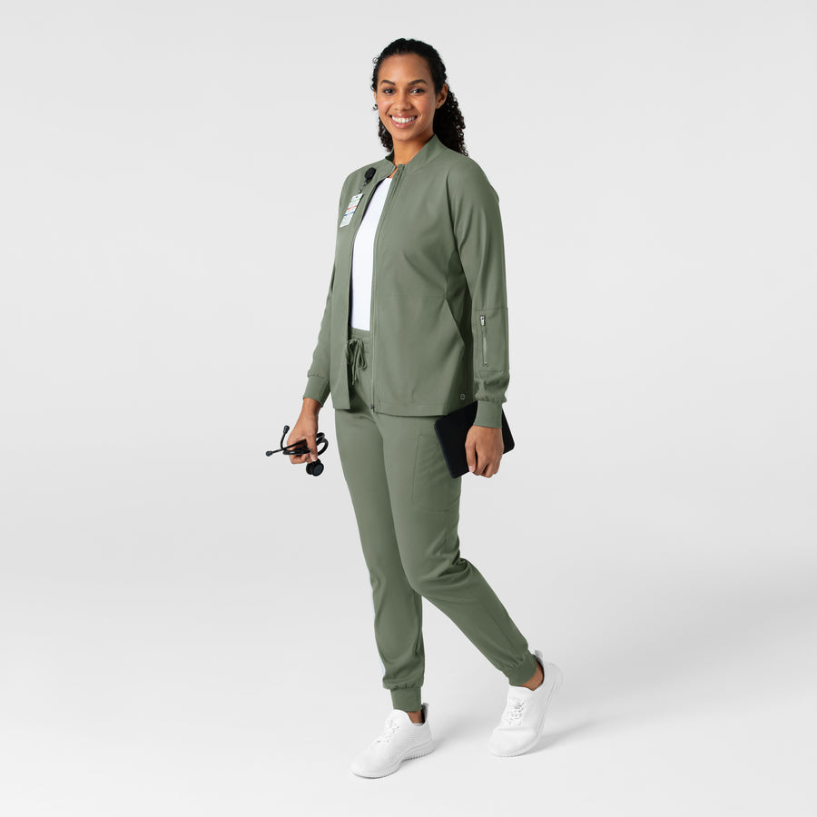 Boundless Women's Warm Up Jacket Sage full scrub set