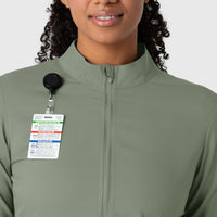 Boundless Women's Warm Up Jacket Sage front detail
