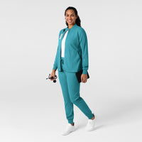 Boundless Women's Warm Up Jacket Teal full scrub set