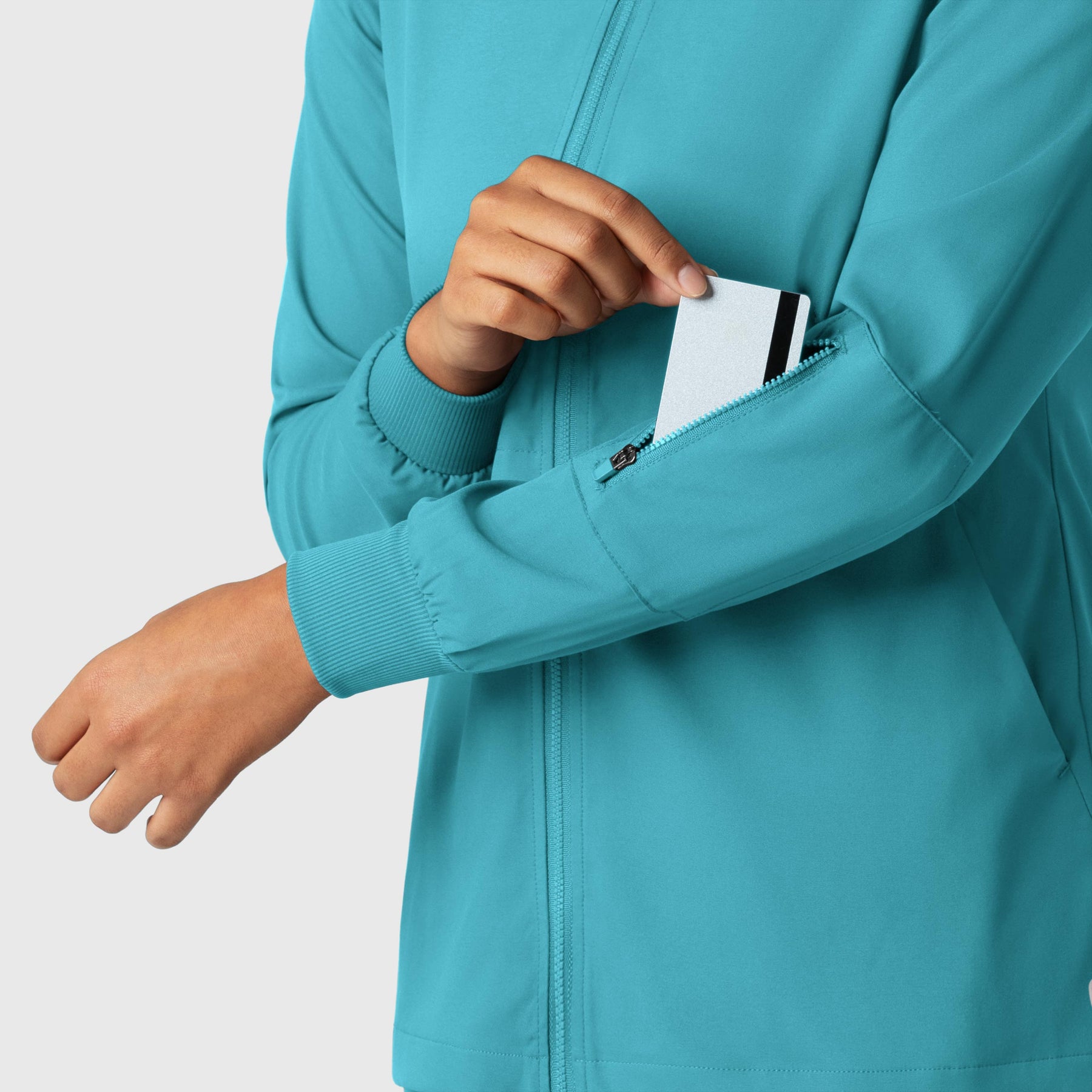 Boundless Women's Warm Up Jacket Teal side detail 2