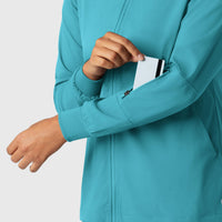 Boundless Women's Warm Up Jacket Teal side detail 2