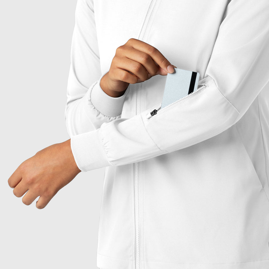 Boundless Women's Warm Up Jacket White side detail 2