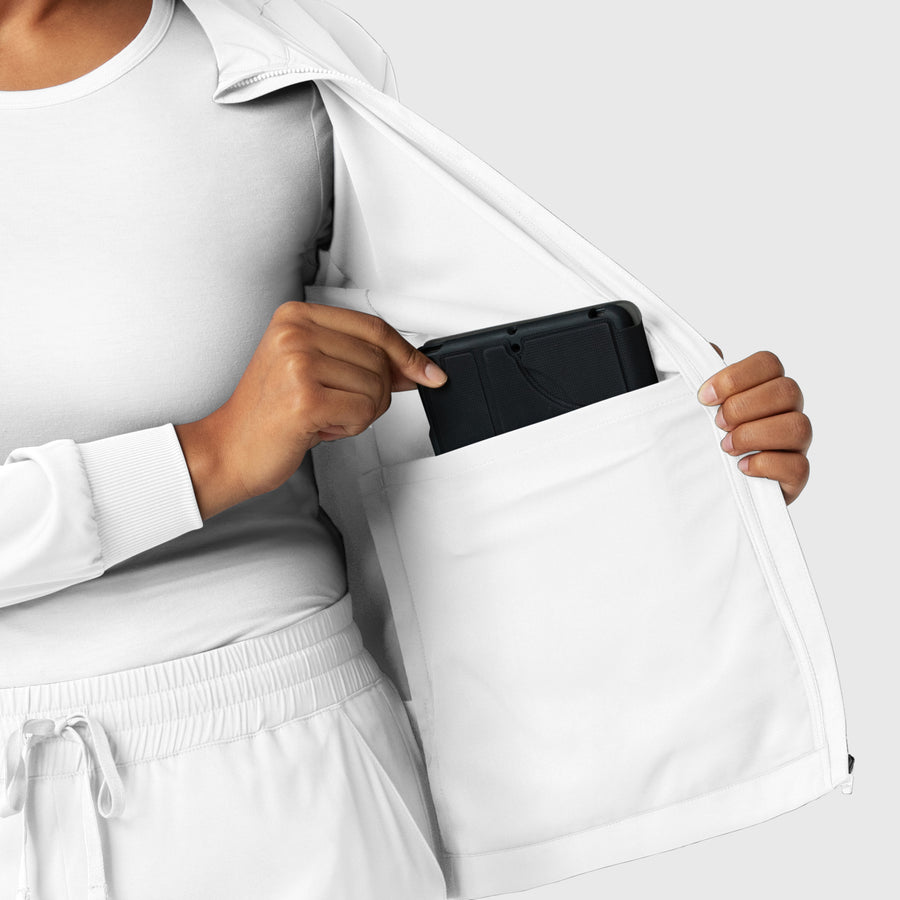 Boundless Women's Warm Up Jacket White hemline detail