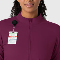 Boundless Women's Warm Up Jacket Wine front detail