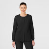 Wink W123 Women's Crew Neck Warm Up Jacket Black