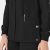 W123 Women's Crew Neck Warm Up Jacket Black side detail 2