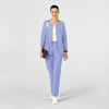 W123 Women's Crew Neck Warm Up Jacket Ceil Blue scrub set