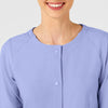 W123 Women's Crew Neck Warm Up Jacket Ceil Blue front detail