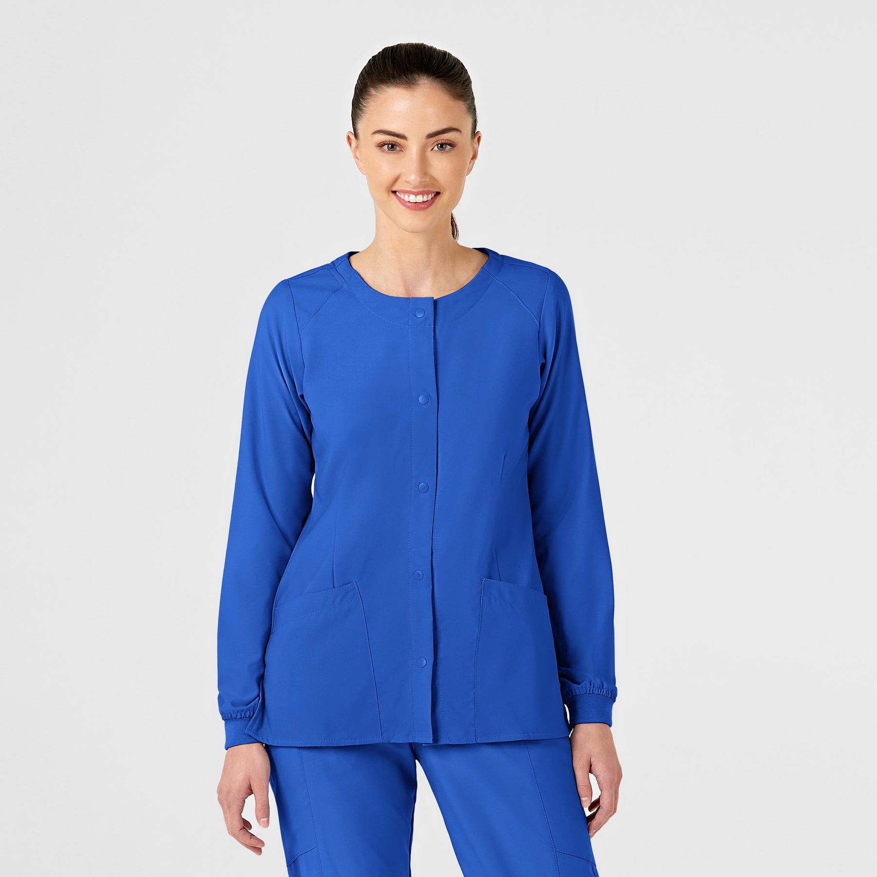 Wink W123 Women's Crew Neck Warm Up Jacket Royal