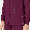 W123 Women's Crew Neck Warm Up Jacket Wine side detail 2