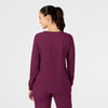 W123 Women's Crew Neck Warm Up Jacket Wine back view