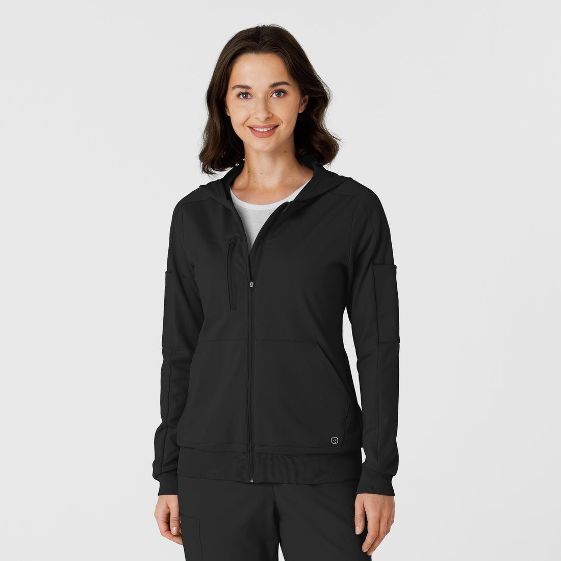 RENEW Knit Women’s Zip Scrub Hoodie Black