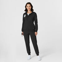 RENEW Knit Women’s Zip Hoodie Black full scrub set