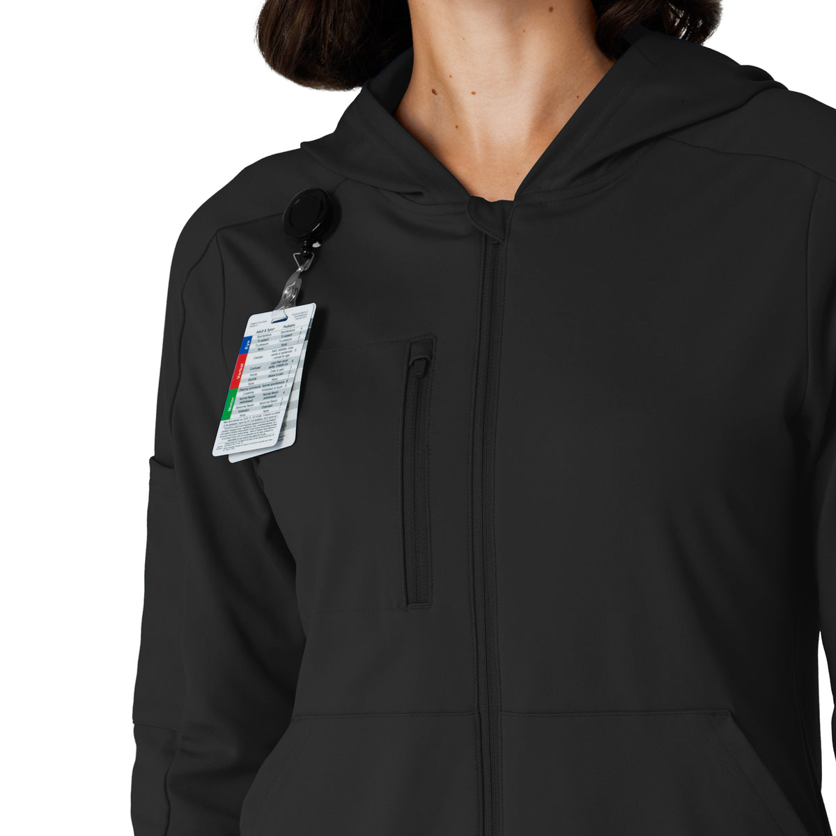RENEW Knit Women’s Zip Hoodie Black side detail 1