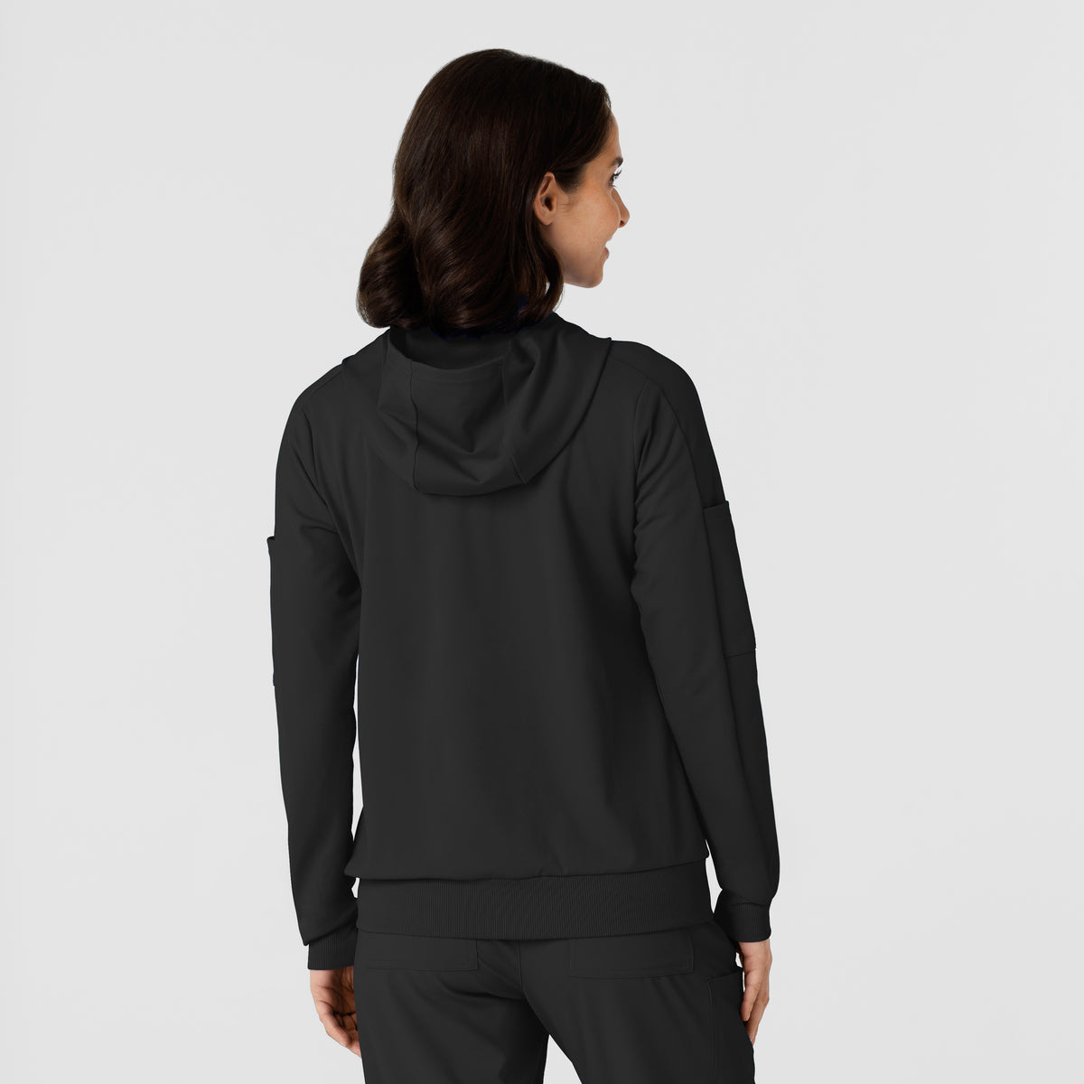 RENEW Knit Women’s Zip Hoodie Black back view