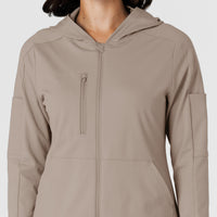 RENEW Knit Women’s Zip Hoodie Haze front detail