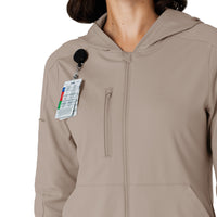 RENEW Knit Women’s Zip Hoodie Haze side detail 1