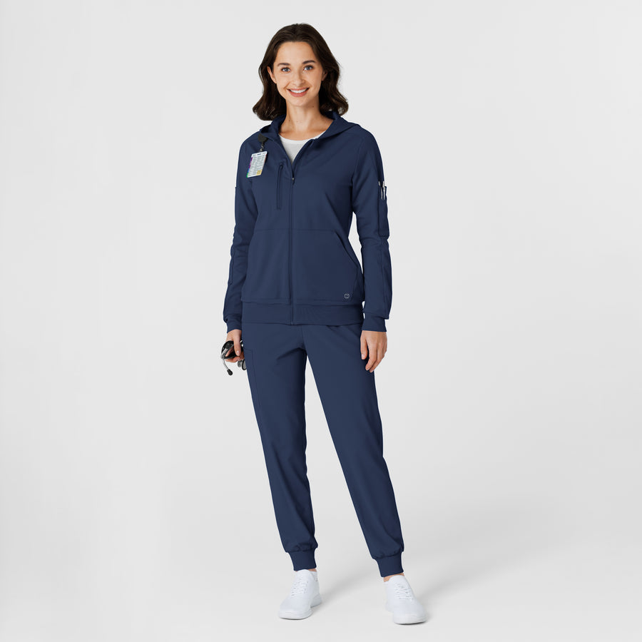 RENEW Knit Women’s Zip Hoodie Navy full scrub set