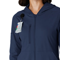 RENEW Knit Women’s Zip Hoodie Navy side detail 1