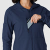 RENEW Knit Women’s Zip Hoodie Navy hemline detail