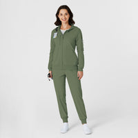 RENEW Knit Women’s Zip Hoodie Olive full scrub set