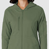 RENEW Knit Women’s Zip Hoodie Olive front detail