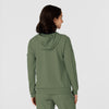RENEW Knit Women’s Zip Hoodie Olive back view