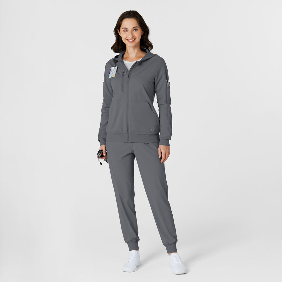 RENEW Knit Women’s Zip Hoodie Pewter full scrub set