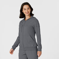 RENEW Knit Women’s Zip Hoodie Pewter side view